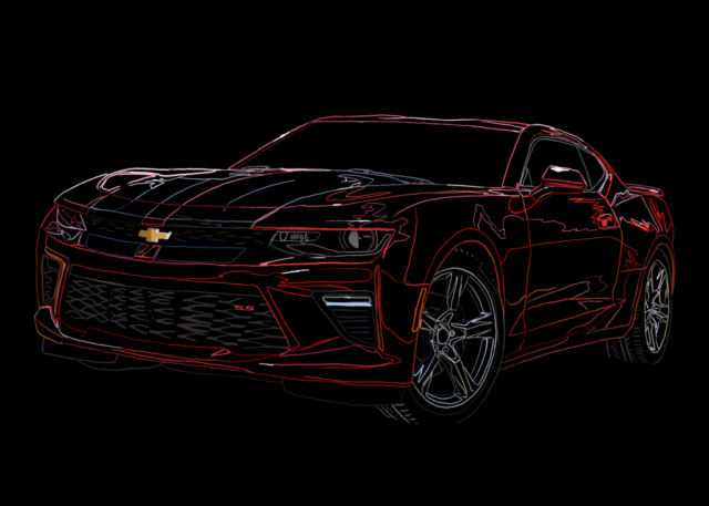red ss camaro digital art