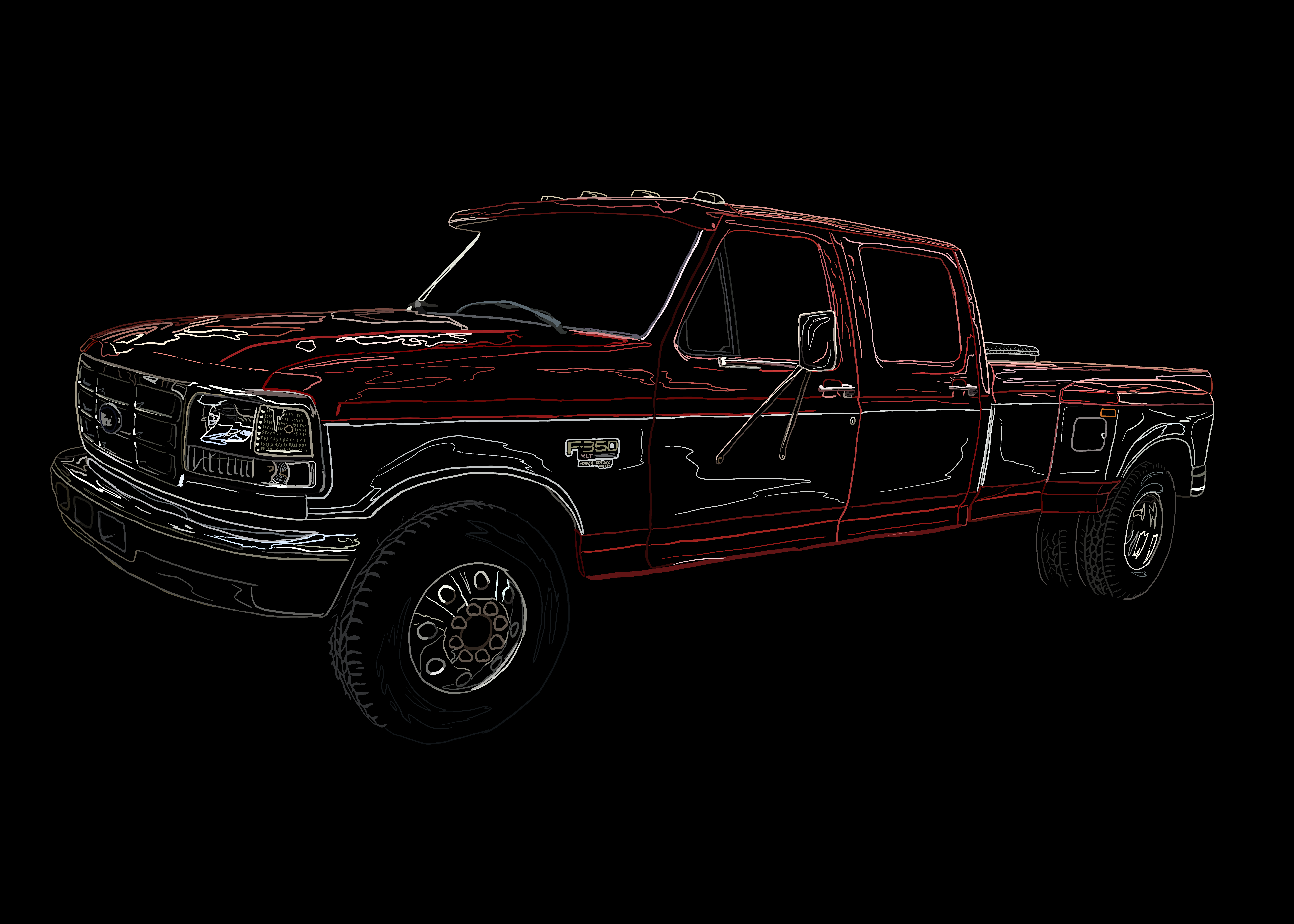 red f350 digital art obs